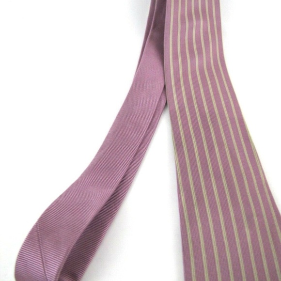 DUCHAMP Tie Champagne Pink Vertical Stripes Slim - Picture 3 of 7